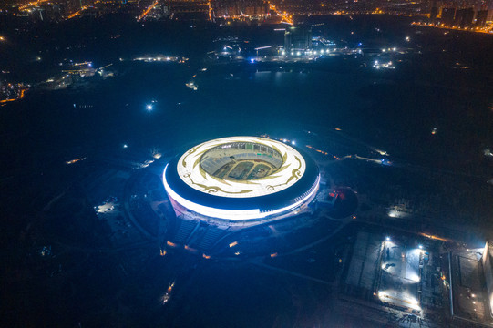 成都东安湖大运会体育馆夜景