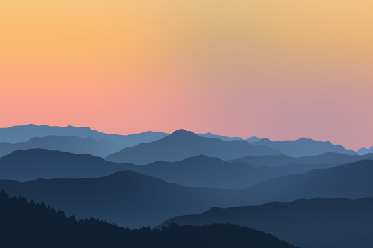 日出山岭背景图片