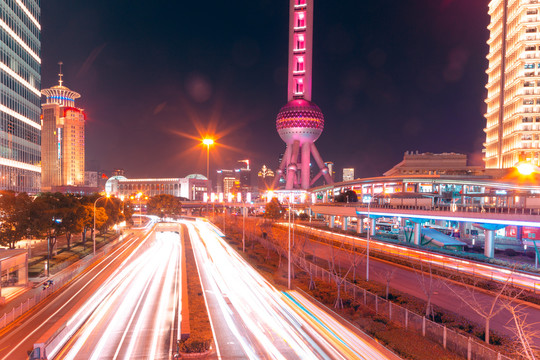 上海陆家嘴夜景风光