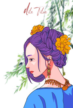 古風(fēng)時(shí)尚女孩側(cè)臉