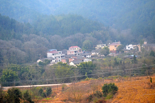 火车沿路乡村风景