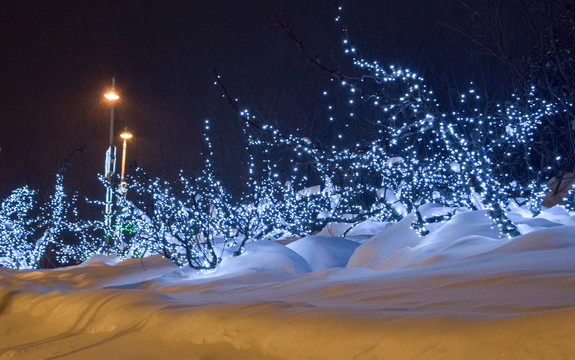 长白山雪季街景