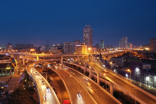 城市夜景立交桥夜景