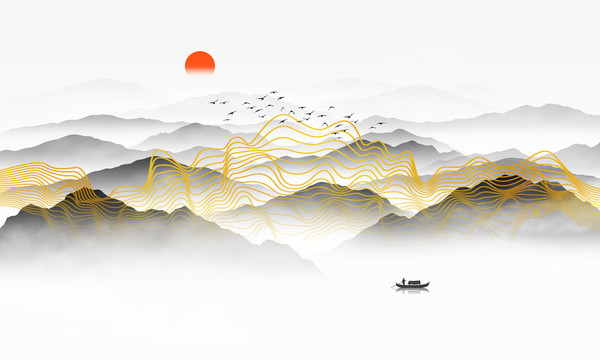 抽象線(xiàn)條山水畫(huà)