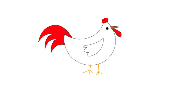 Q版公鸡的卡通形象设计图矢量