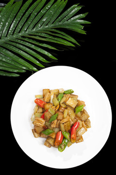 杏鮑菇炒腐竹