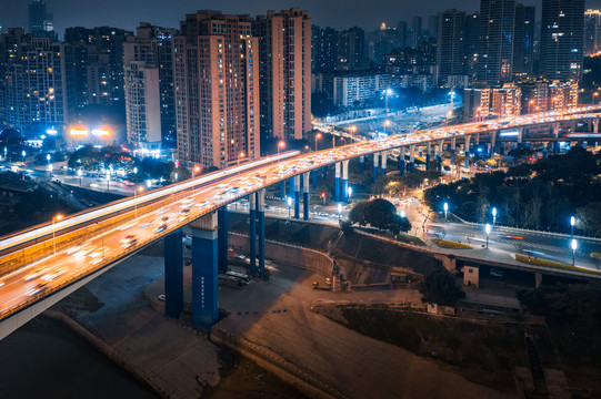 重庆城市桥梁夜景风光