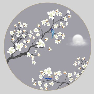 新中式工筆花鳥圖