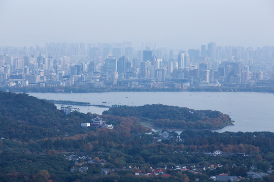 杭州西湖全景俯瞰