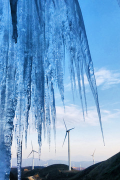 广西桂林资源县隘门界冰景