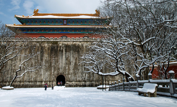 南京明孝陵雪景