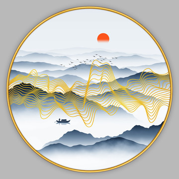 禪意輕奢山水畫