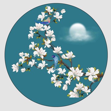 手繪工筆花鳥