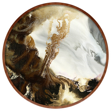 新中式風(fēng)格圓形水墨畫(huà)
