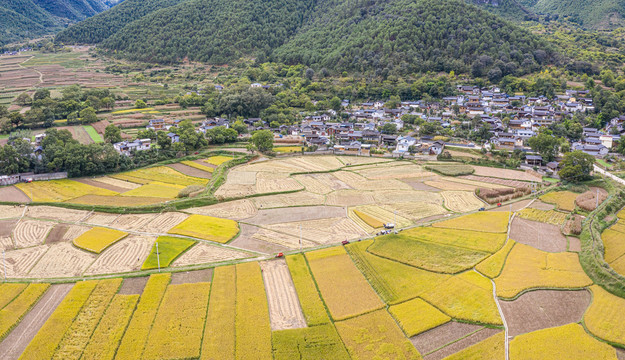 航拍塔城田园风光