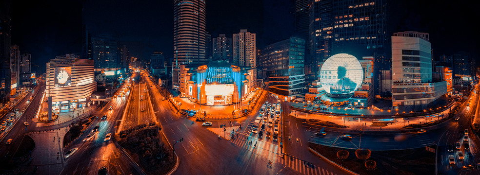 徐家汇夜景全景