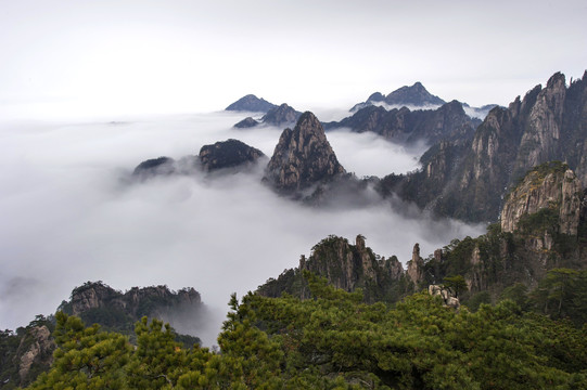 黄山冬景