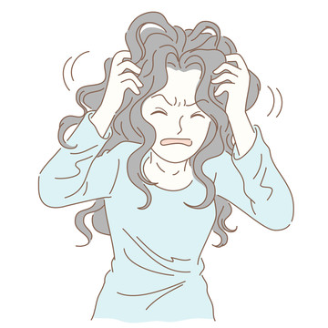女人暴躁焦慮插圖