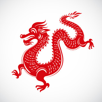 傳統(tǒng)中國龍剪紙風(fēng)素材