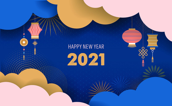 2021中国灯笼新年贺图