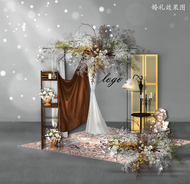 侘寂風復古婚禮效果圖