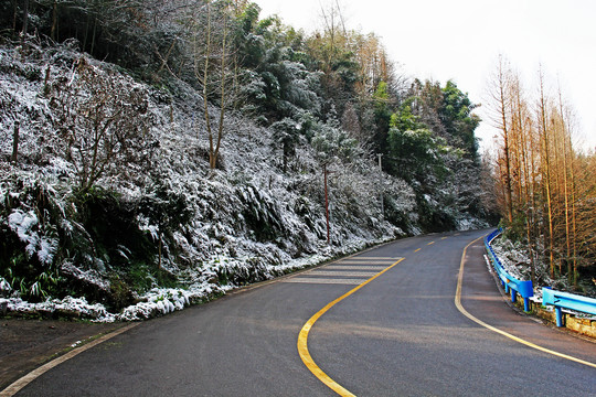 乡村公路雪景