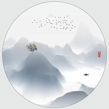 圓形山水畫