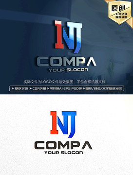 NJ字母LOGO標(biāo)志