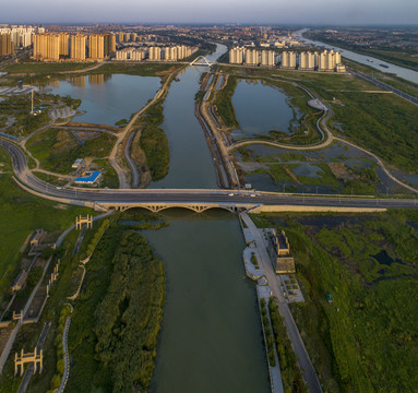 运河之都江苏省淮安市城市风光