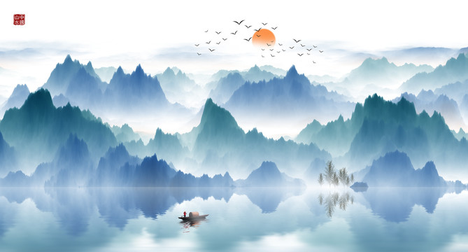 山水背景