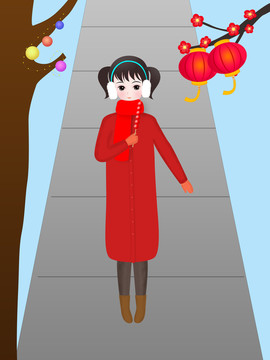 拿糖葫蘆的小女孩