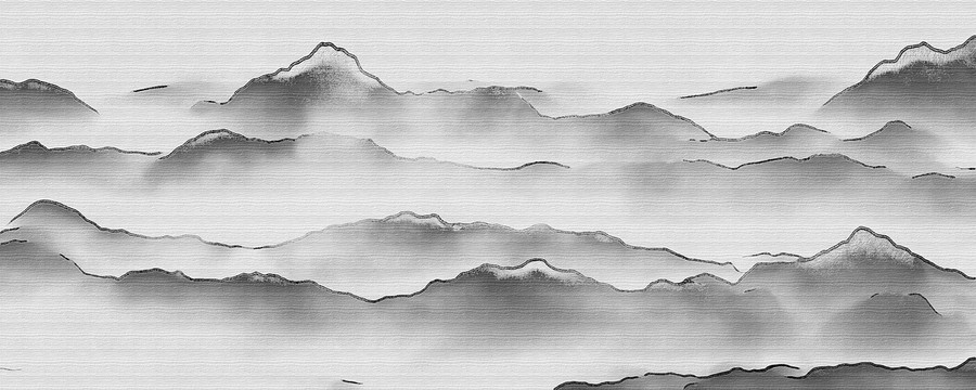 新中式山水壁畫