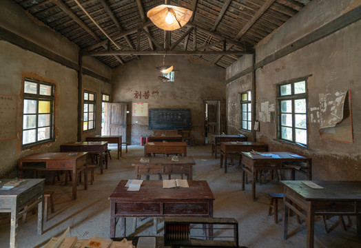 乡村小学教室局部内景