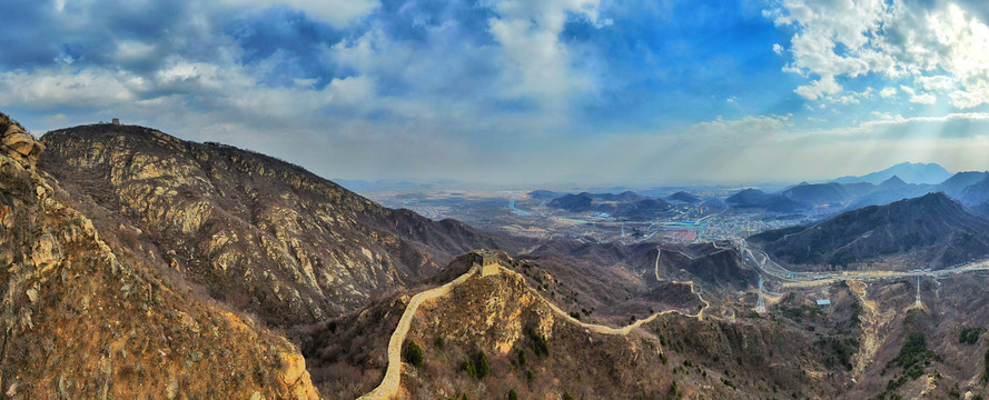 北京河防口长城全景航拍