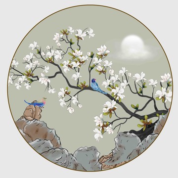 古風(fēng)工筆花鳥