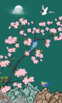 工筆花鳥掛畫