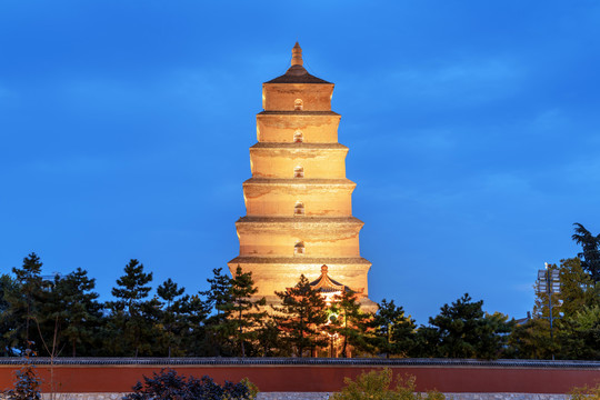 陕西西安大雁塔夜景