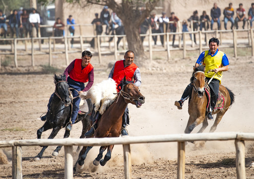 中国新疆的叼羊比赛