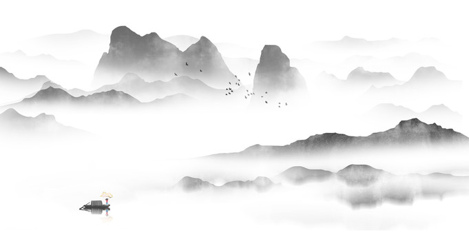 新中式意境山水風景畫