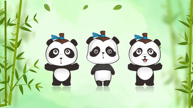 三只可愛的小熊貓