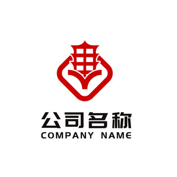 Y字母古风建筑logo