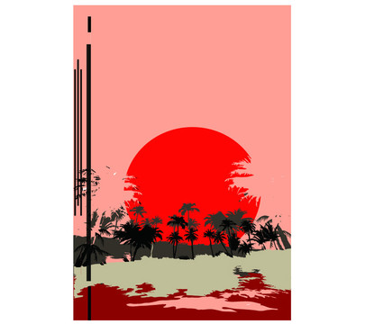 創(chuàng)意夕陽黃昏廣告海報