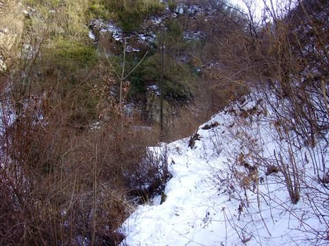 积雪的羊肠小道