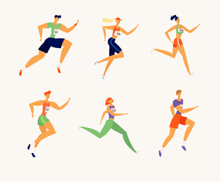 跑步运动创意设计插图