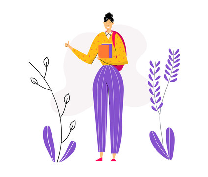 女學(xué)生創(chuàng)意設(shè)計(jì)插圖