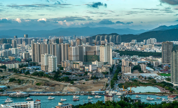 海岛建筑景观鸟瞰图