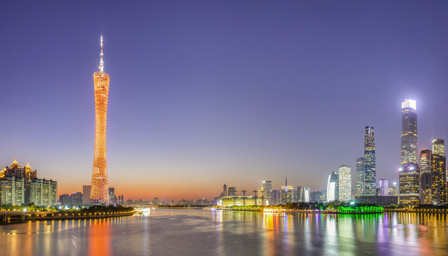 广州珠江两岸夜景高清全景图