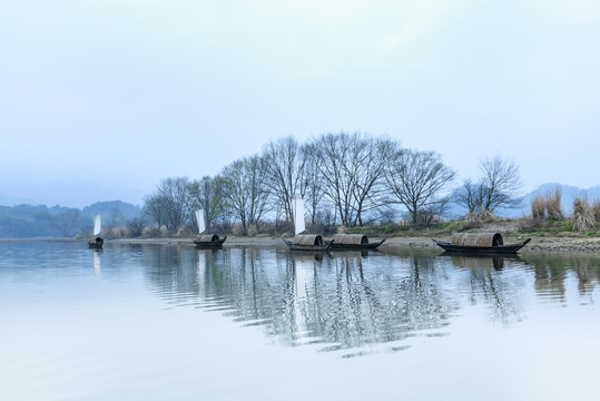 浙江丽水堰头村古堰画乡山水风光