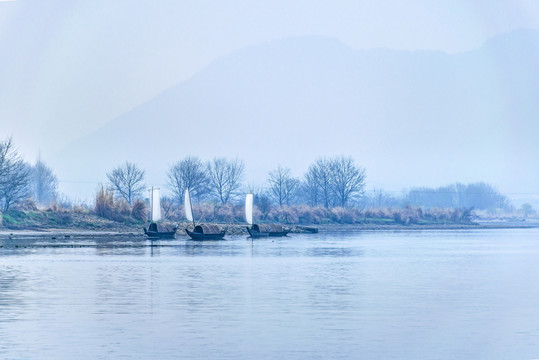 浙江丽水堰头村古堰画乡山水风光