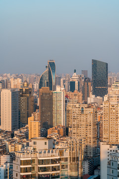 厦门城市天际线黄昏风景